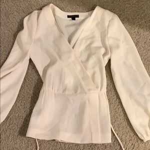 J Crew top with ties, scrunched at waist